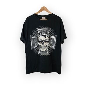 Vintage Easyriders Men's Skull & Shield Graphic Biker Motorcycle Shirt Large